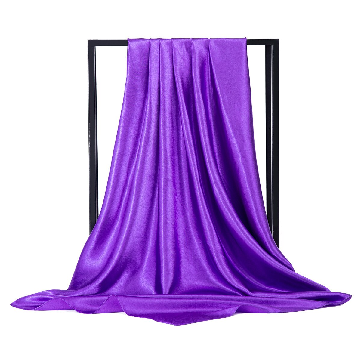 Luxury Silk Scarf Women Satin Solid Color Soft Silk Scarf