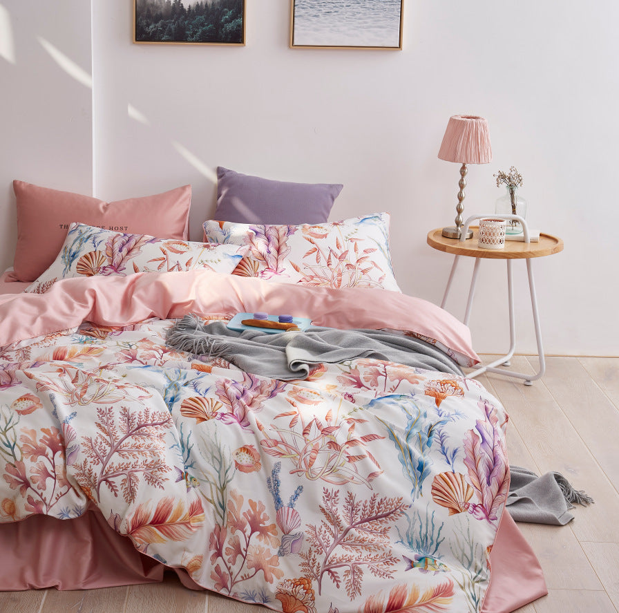 Luxury Quality Cotton Comfort Sleep Painted Floral Bedding Set