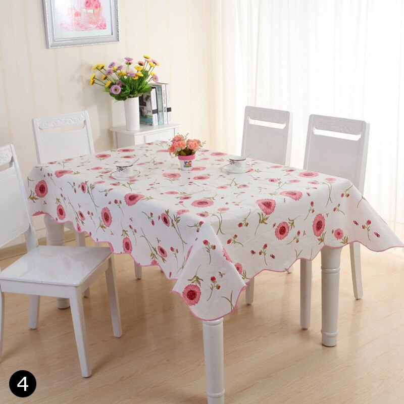 Simple Floral Tablecloth Antifouling Washable Tablecloth Kitchen Holiday Wedding Decoration Rectangular Table Cover Mantel Mesa