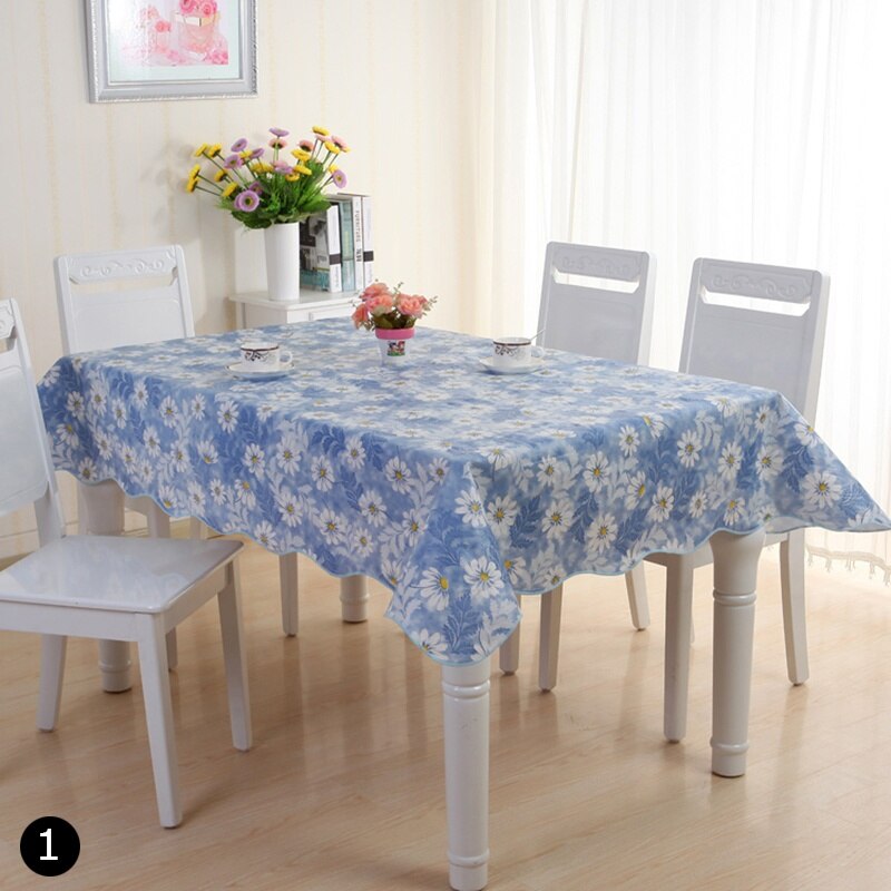 Simple Floral Tablecloth Antifouling Washable Tablecloth Kitchen Holiday Wedding Decoration Rectangular Table Cover Mantel Mesa