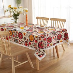 Luxury Bohemian sunflower lace flowers Printed table cover cloth towel kitchen dining coffee tea tablecloth party home decor