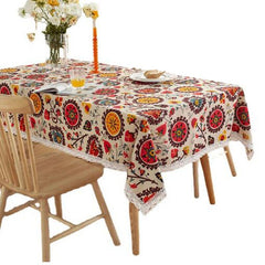 Luxury Bohemian sunflower lace flowers Printed table cover cloth towel kitchen dining coffee tea tablecloth party home decor